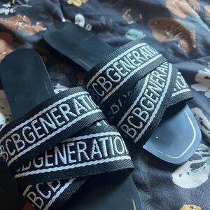 BCBGeneration Black Strappy Sandals